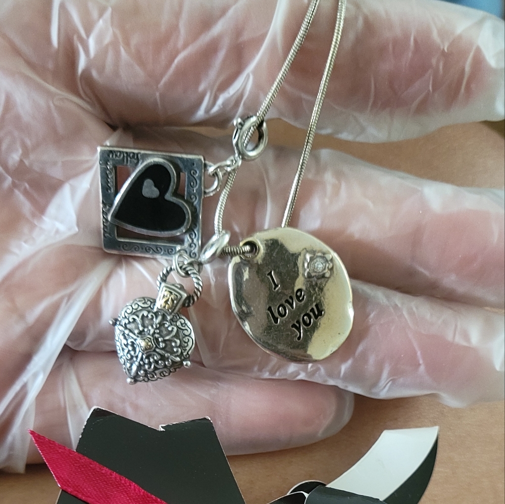Brighton BRAND NEW 3 charm "I love you" necklace.